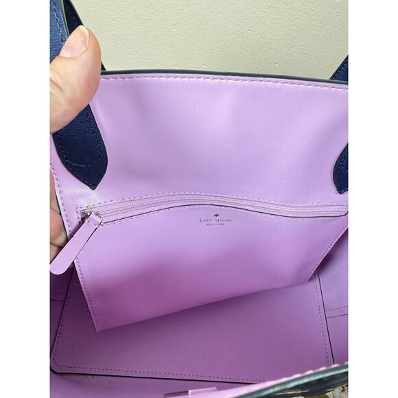 Kate Spade Purse Tote Kaci Wildflower Ditsy Small Tote, Blue Multi Preppy - Picture 13 of 14